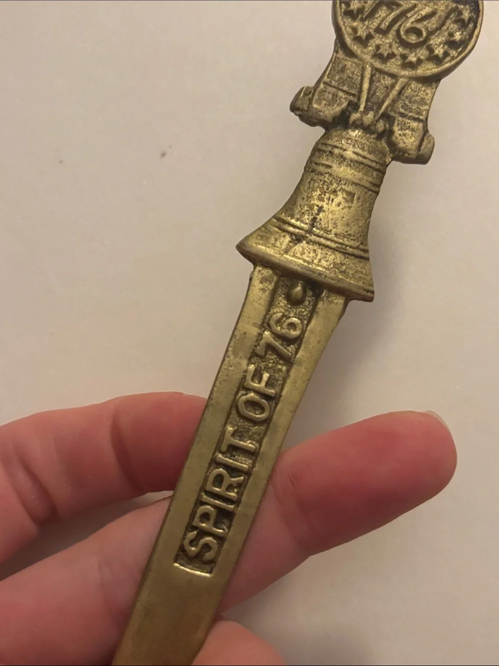 🔔 Vintage “Spirit of ’76” American Bicentennial Brass-tone letter opener
